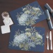DUŻE PODKŁADKI KORKOWE na stół CALA HOME - Bohemian Blue - Niebieski Bukiet