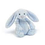 Maskotka grzechotka dla dziecka pluszowy królik błękitny 18 cm