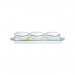 Porcelanowy zestaw do serwowania przekąsek - AMALFI, 3 miseczki na specjalnej podstawce-tacce