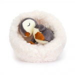 MASKOTKA JELLYCAT Śpiący mały pingwinek w gniazdku 13 cm